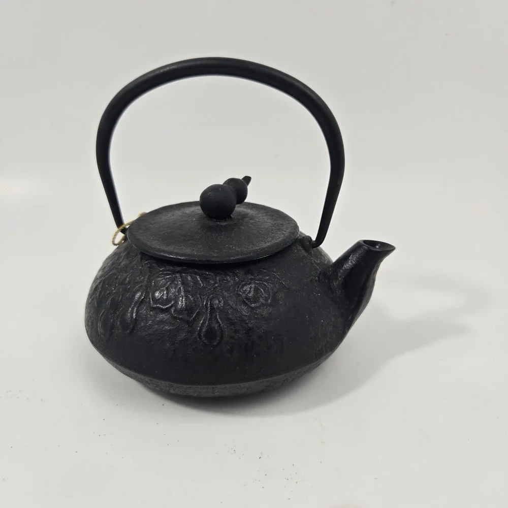 Vintage Kafuh Japanese Cast Iron Tetsubin Teapot Kettle with Infuser